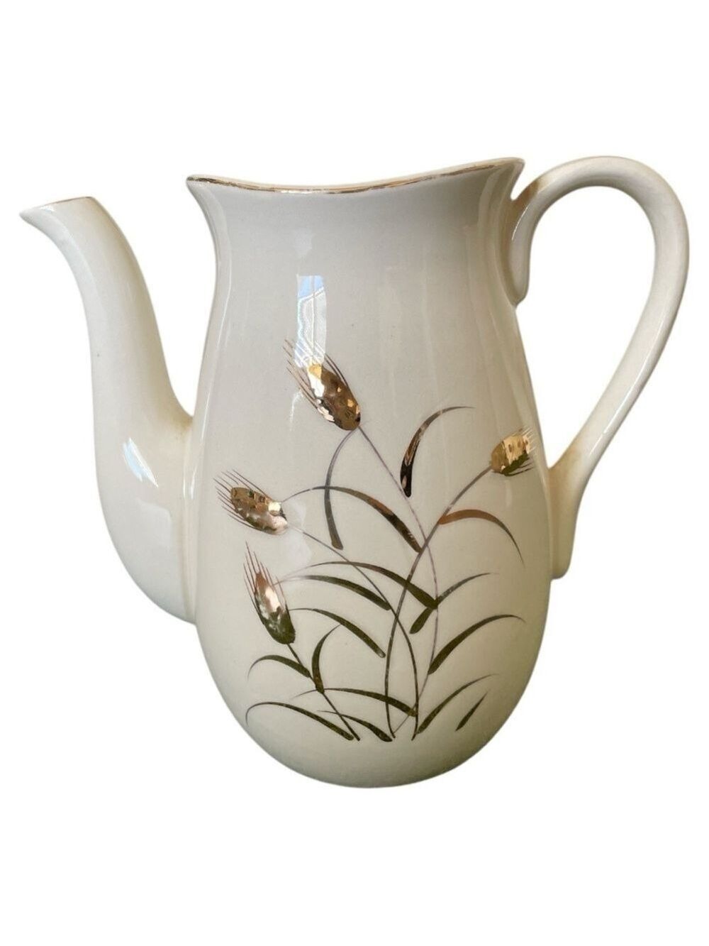 Vintage Golden Wheat Tea Pot